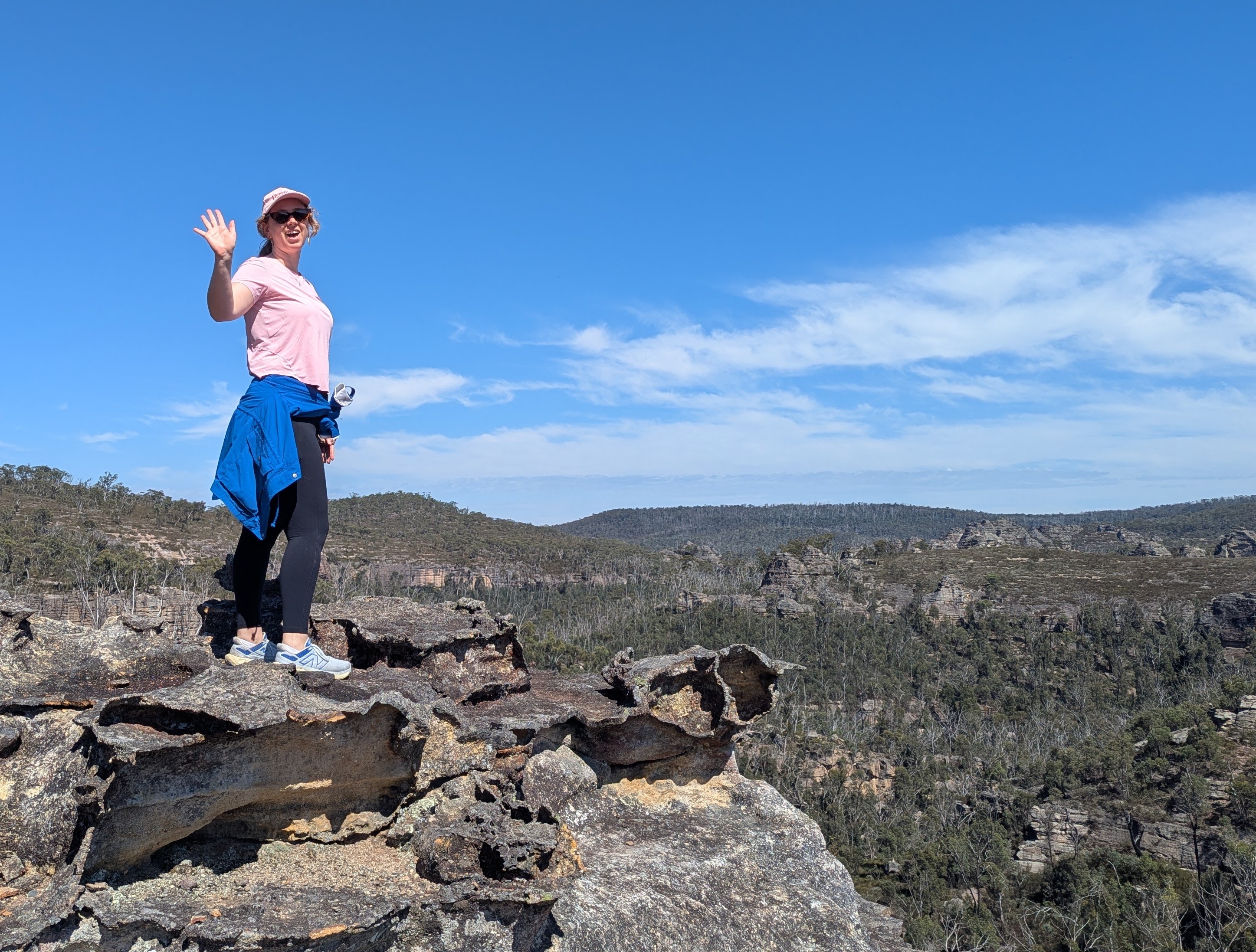 Freya at a view point in the Blue Mountains