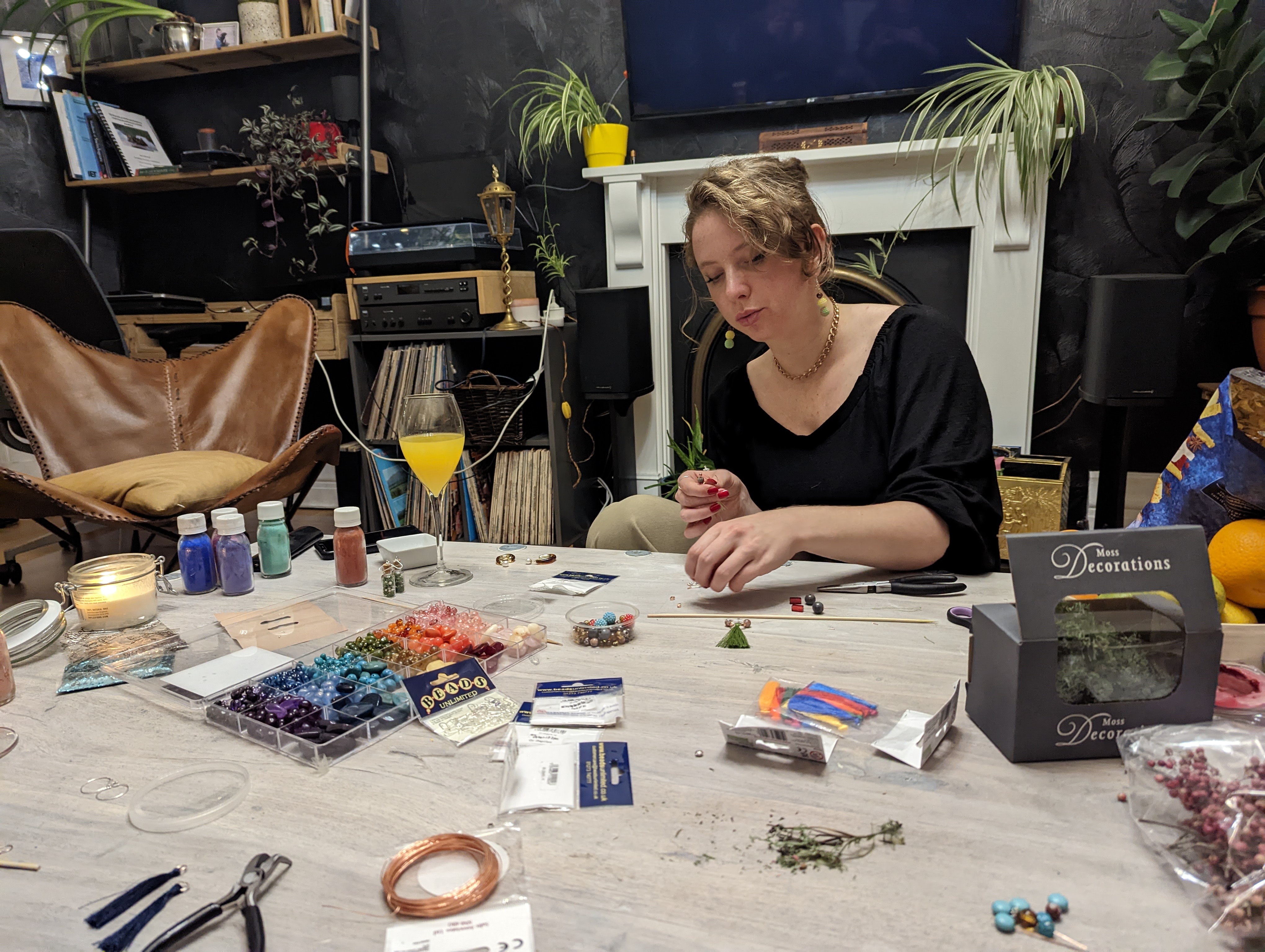 Freya crafting in her natural habitat